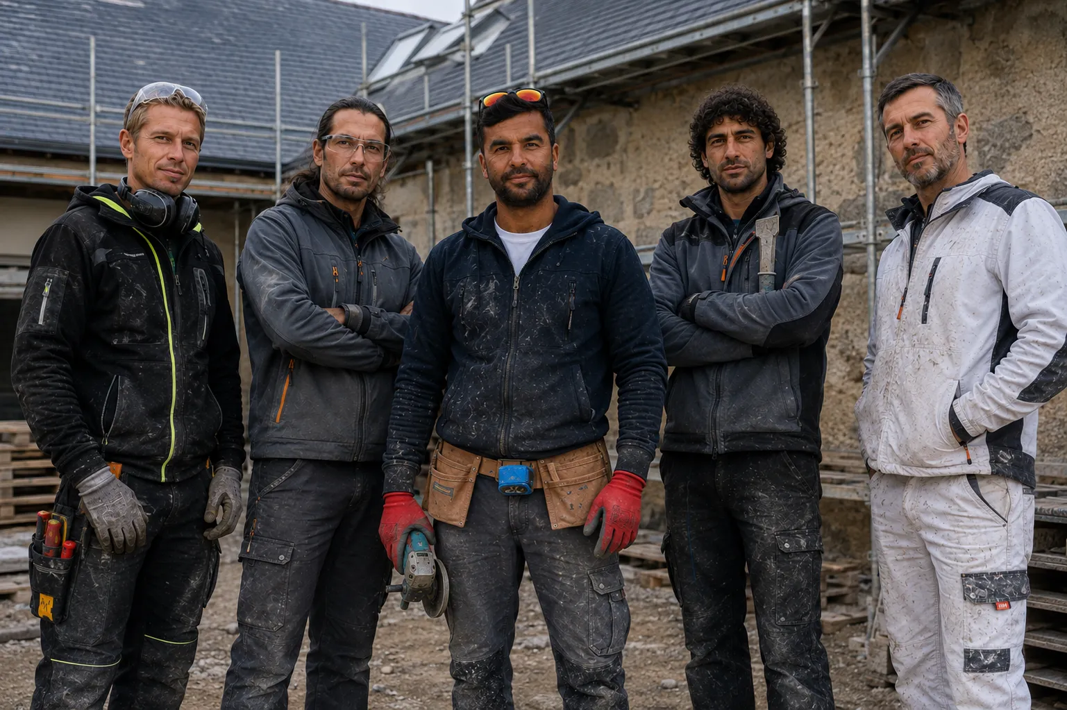 L’équipe HabitatProtec sur un chantier